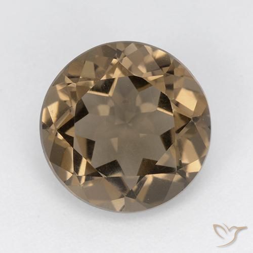 4.14ct Natural Marrom Quente Quartzo Fumê, Redondo, VVS-VS