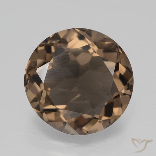 4.26ct Natural Castanho médio-escuro Quartzo Fumê, Redondo, VVS-VS