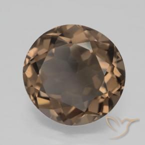 Quartzo Fumê Castanho médio-escuro Natural 4.26ct, Redondo, VVS-VS