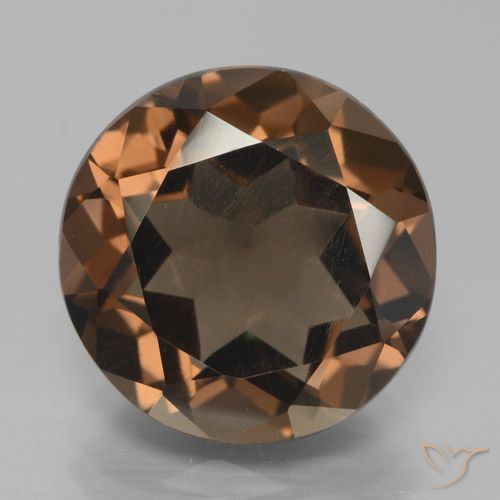 6.60ct Natural Hickory Brown Quartzo Fumê, Redondo, VS