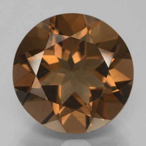 Quartzo fumê marrom natural 8,47ct, corte redondo, VS