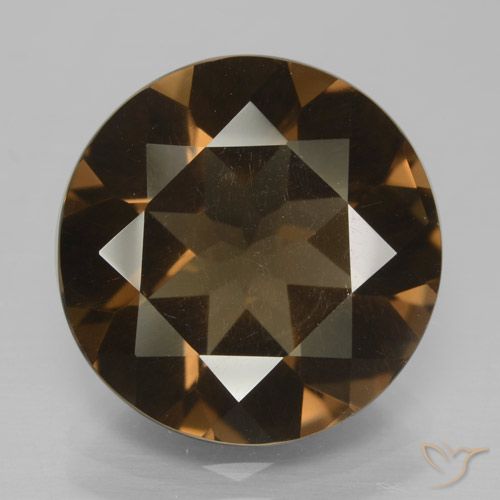 8.34ct Natural Marrom Quartzo Fumê, Redondo, VS