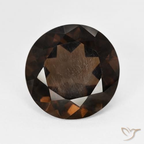 6.24ct Natural Marrom avermelhado Quartzo Fumê, Redondo, VVS-VS