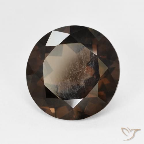 Quartzo Fumê Marrom avermelhado Natural 6.24ct, Redondo, VVS-VS