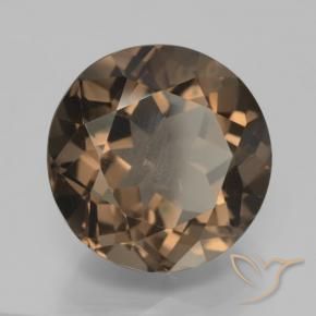 Quartzo Fumê Gingerbread Marrom Natural 8.14ct, Redondo, VVS-VS
