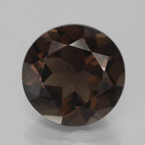 Quartzo fumê marrom natural 5,87ct, corte redondo, VVS-VS