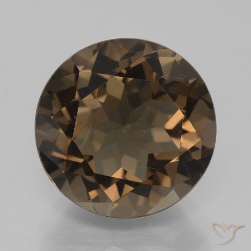7.67ct Natural Marrom Quente Quartzo Fumê, Redondo, VVS-VS