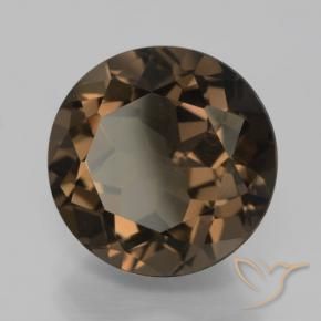 Quartzo Fumê Marrom Quente Natural 7.67ct, Redondo, VVS-VS