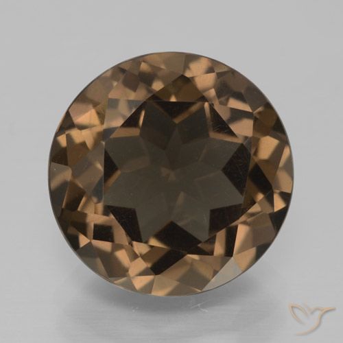 6.97ct Natural Gingerbread Marrom Quartzo Fumê, Redondo, VVS-VS