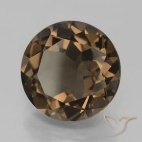 Quartzo Fumê Gingerbread Marrom Natural 6.97ct, Redondo, VVS-VS