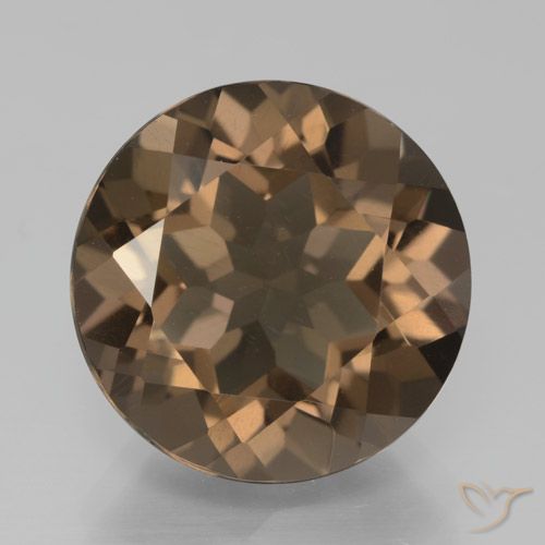 9.07ct Natural Chocolate marrom Quartzo Fumê, Redondo, VVS-VS