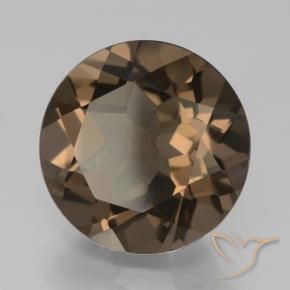Quartzo Fumê Chocolate marrom Natural 9.07ct, Redondo, VVS-VS
