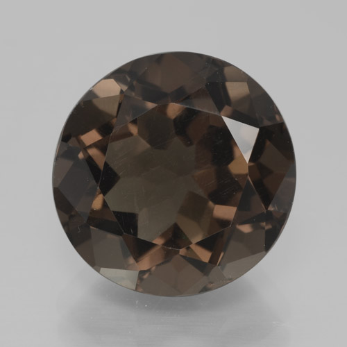 Quartzo fumê marrom natural 7,28ct, corte redondo, VVS-VS