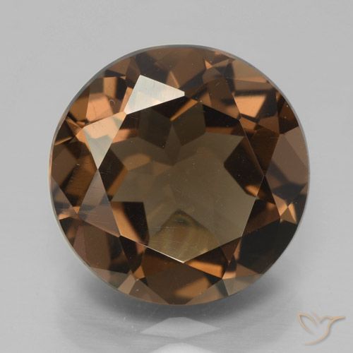 6.54ct Natural Hickory Brown Quartzo Fumê, Redondo, VVS-VS