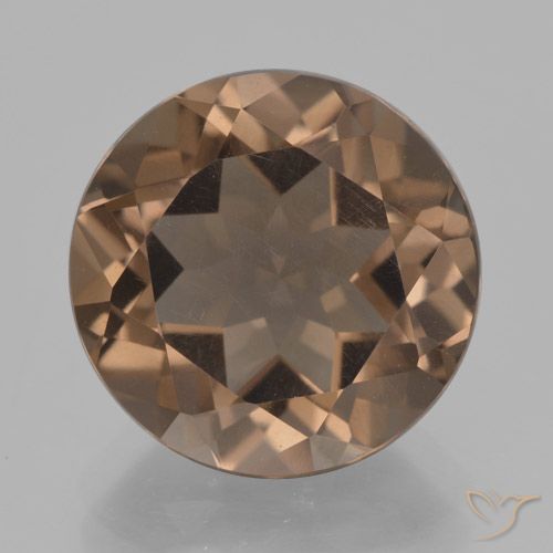 7.07ct Natural Marrom Quente Quartzo Fumê, Redondo, VVS-VS