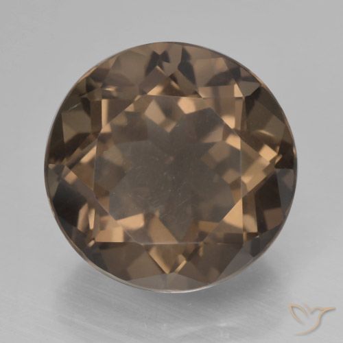 7.04ct Natural Hickory Brown Quartzo Fumê, Redondo, VVS-VS