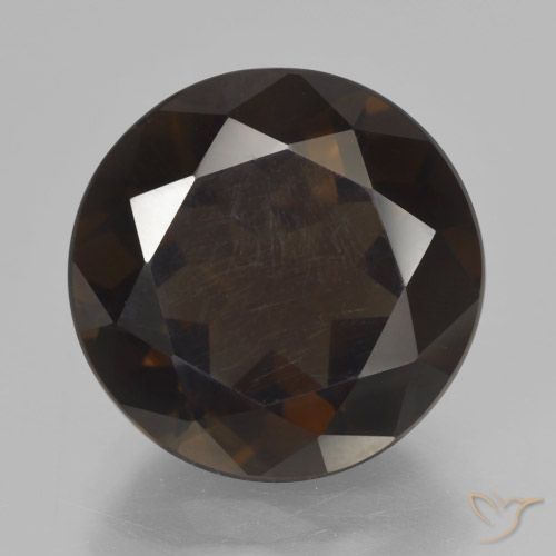 6.63ct Natural Marrom escuro Quartzo Fumê, Redondo, VVS-VS