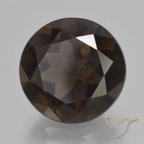 Quartzo Fumê Marrom escuro Natural 6.63ct, Redondo, VVS-VS