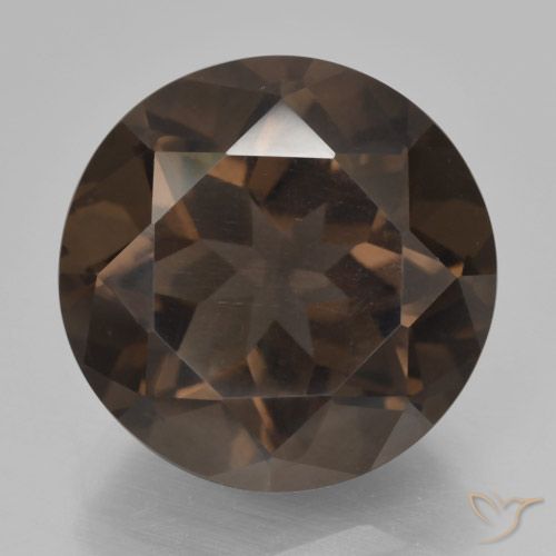 8.09ct Natural Marrom escuro Quartzo Fumê, Redondo, VVS-VS