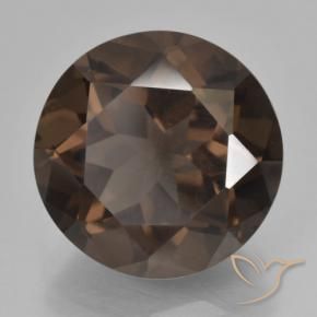Quartzo Fumê Marrom escuro Natural 8.09ct, Redondo, VVS-VS