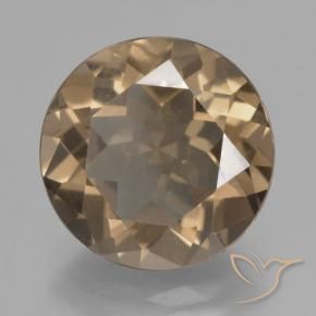 Quartzo Fumê Castanho Terroso Claro Natural 6.75ct, Redondo, VVS-VS