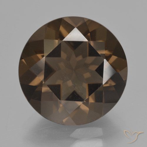 7.32ct Natural Marrom escuro Quartzo Fumê, Redondo, VVS-VS