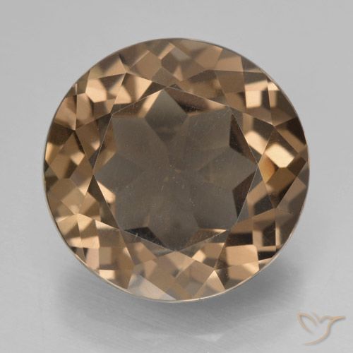 7.18ct Natural Gingerbread Marrom Quartzo Fumê, Redondo, VVS-VS