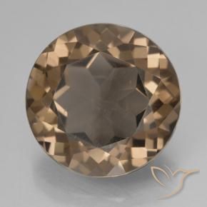 Quartzo Fumê Gingerbread Marrom Natural 7.18ct, Redondo, VVS-VS