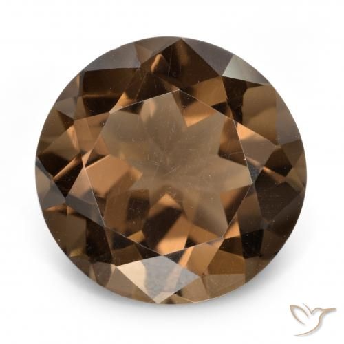 6.40ct Natural Marrom escuro Quartzo Fumê, Redondo, VVS-VS