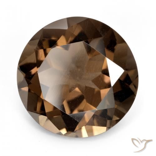 Quartzo Fumê Marrom escuro Natural 6.40ct, Redondo, VVS-VS