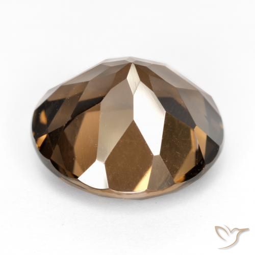 Quartzo Fumê Marrom escuro Natural 6.40ct, Redondo, VVS-VS