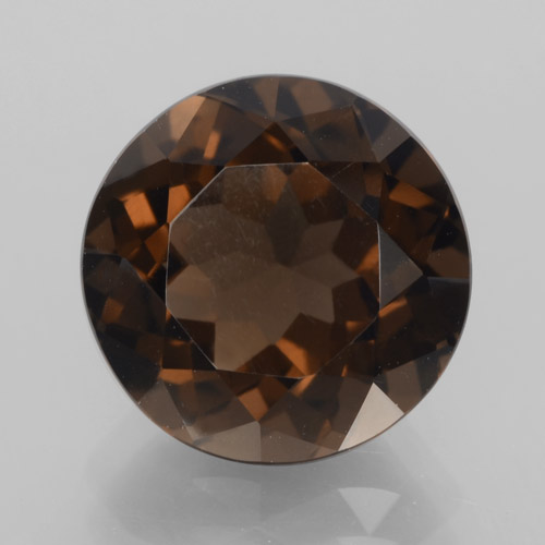 Quartzo fumê marrom natural 4,83ct, corte redondo, VVS-VS
