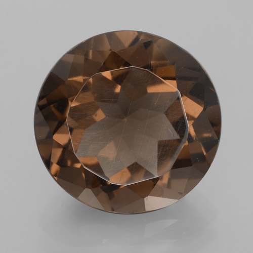 Quartzo fumê marrom natural 6,96ct, corte redondo, VVS-VS