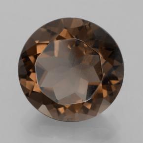 Quartzo fumê marrom natural 6,96ct, corte redondo, VVS-VS