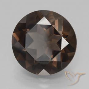 Quartzo Fumê Chocolate marrom Natural 7.70ct, Redondo, VVS-VS