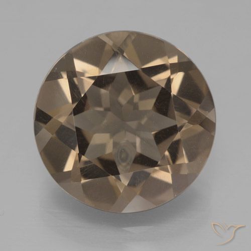 7.86ct Natural Hickory Brown Quartzo Fumê, Redondo, VVS-VS
