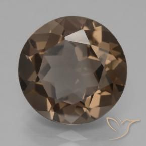 Quartzo Fumê Castanho médio-escuro Natural 6.55ct, Redondo, VVS-VS