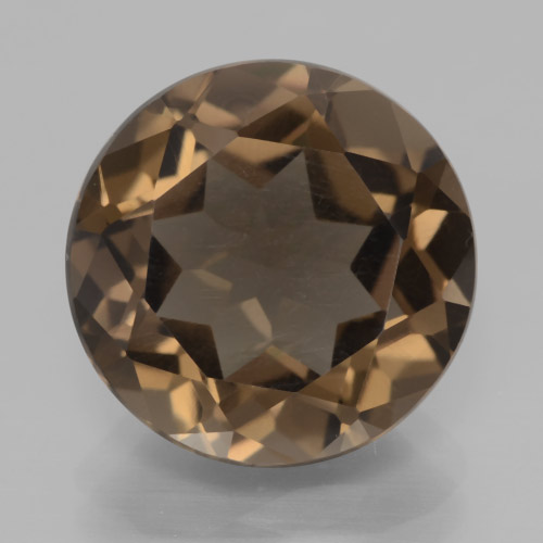 Quartzo fumê marrom natural 6,79ct, corte redondo, VVS-VS