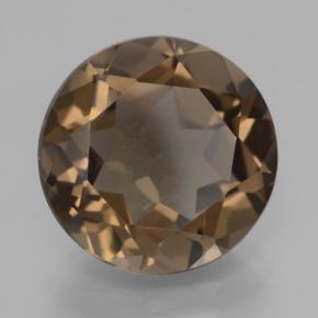 Quartzo fumê marrom natural 6,79ct, corte redondo, VVS-VS