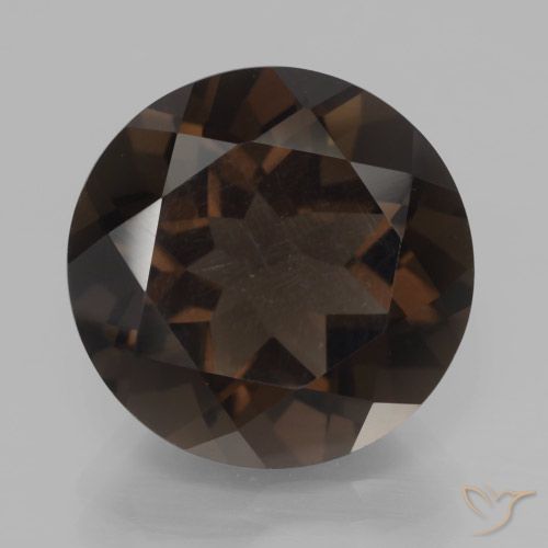8.32ct Natural Marrom Chocolate Profundo Quartzo Fumê, Redondo, VVS-VS