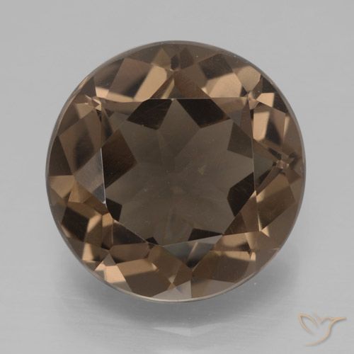 6.41ct Natural Hickory Brown Quartzo Fumê, Redondo, VVS-VS