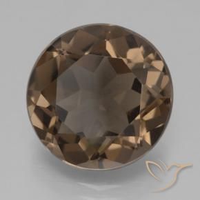 Quartzo Fumê Hickory Brown Natural 6.41ct, Redondo, VVS-VS