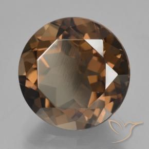 Quartzo Fumê Castanho médio Natural 7.69ct, Redondo, VVS-VS