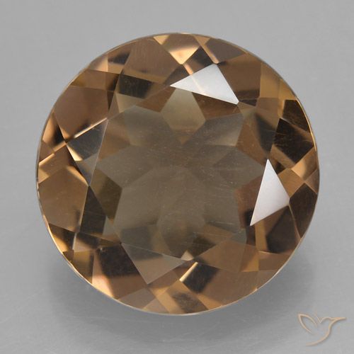 7.62ct Natural Marrom Quente Quartzo Fumê, Redondo, VS