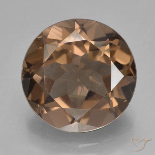 6.62ct Natural Marrom Quente Quartzo Fumê, Redondo, VS