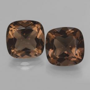 Pedras preciosas de quartzo fumê marrom natural de 13,42 ct, almofada cortada, VVS-VS