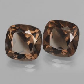 Pedras preciosas de quartzo fumê marrom natural de 13,42 ct, almofada cortada, VVS-VS