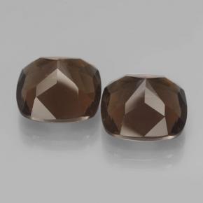 Pedras preciosas de quartzo fumê marrom natural de 13,42 ct, almofada cortada, VVS-VS
