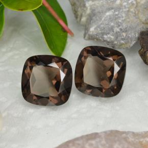 Pedras preciosas de quartzo fumê marrom natural de 13,21 ct, almofada cortada, VVS-VS