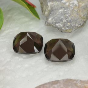 Pedras preciosas de quartzo fumê marrom natural de 13,21 ct, almofada cortada, VVS-VS